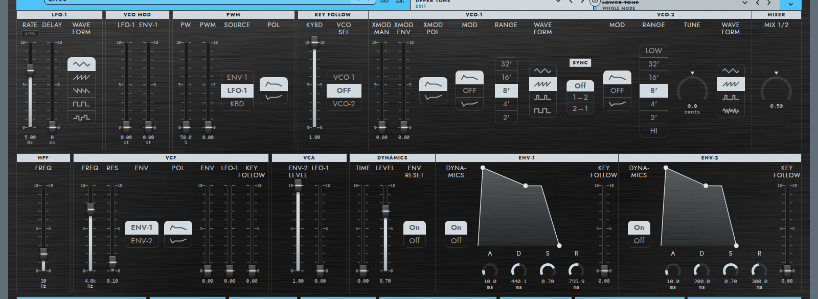Tone editor (collapsed)